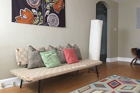 Living room with east light overlooking the park