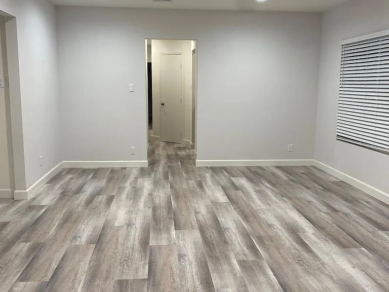living room view of the hallway