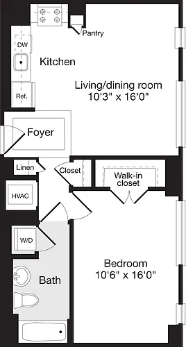 Floor plan 1 Bedroom H