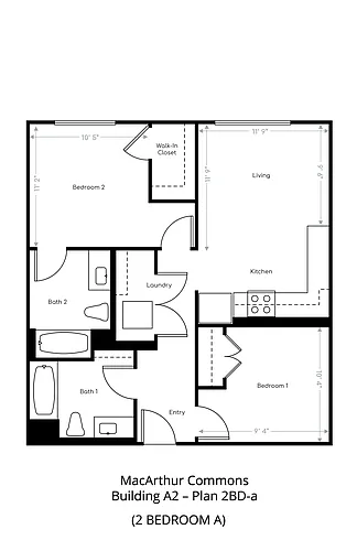 Floor plan 2 Bedroom A