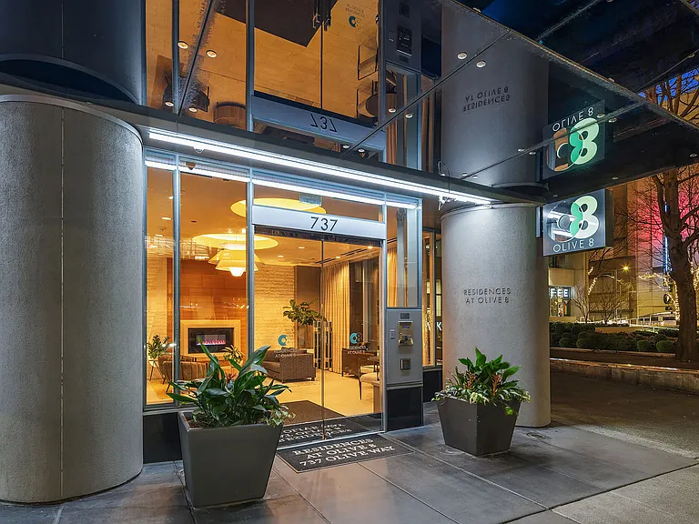 Condo entrance on Olive Way.