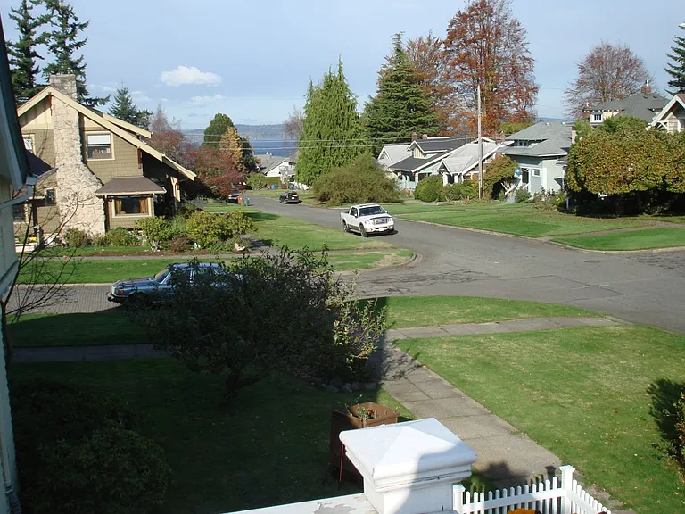 Neighborhood View from Balcony
Looking down Warner, Commencement Bay in the Distance