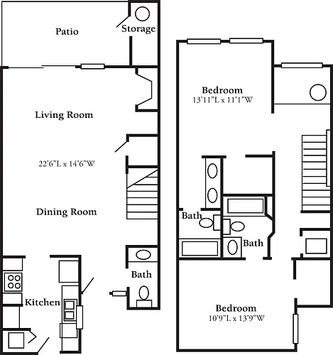 Floor plan Elmwood (Townhome)