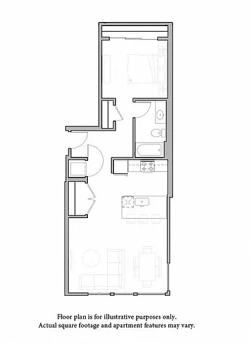 Floor plan O1 Open 1 Bed North