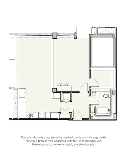 Floor plan One Bedroom LG Walk-in Closet