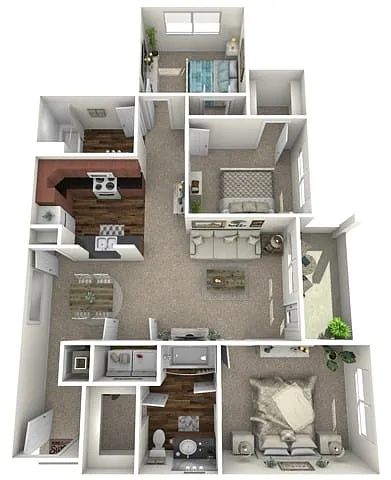 Floor plan 3 Bed, 2 Bath (60% Income Restricted)