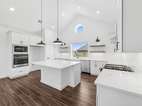 Kitchen with wall oven