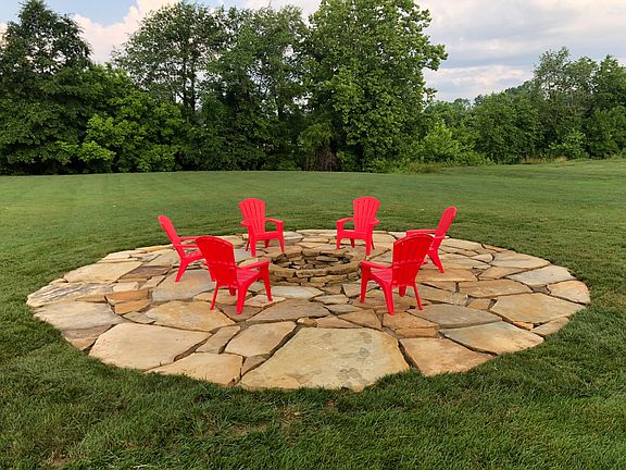 Large stone fire pit