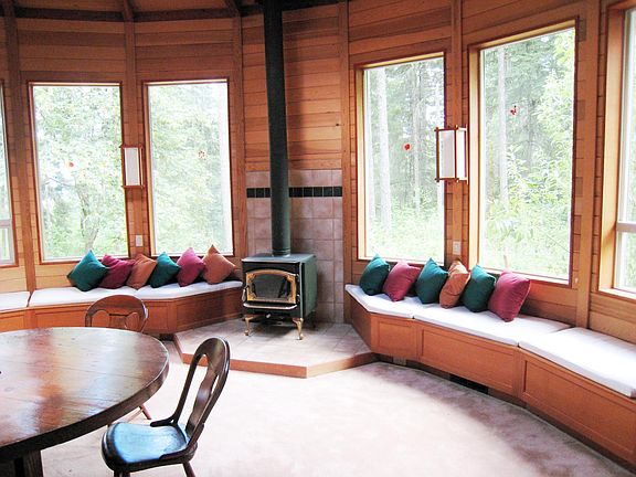 Custom built-ins for storage in great room. Plenty of light