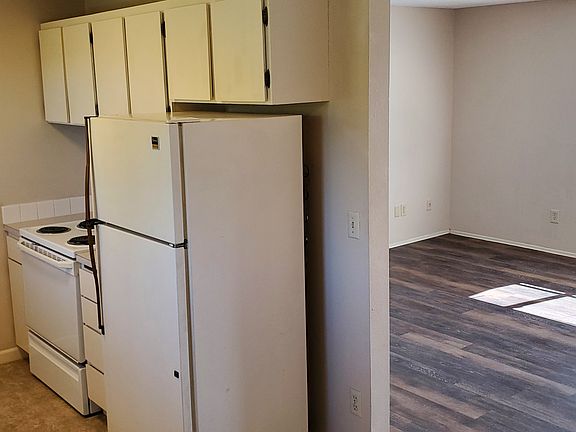 View of kitchen and living area