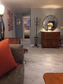 Huge living room with laminate flooring