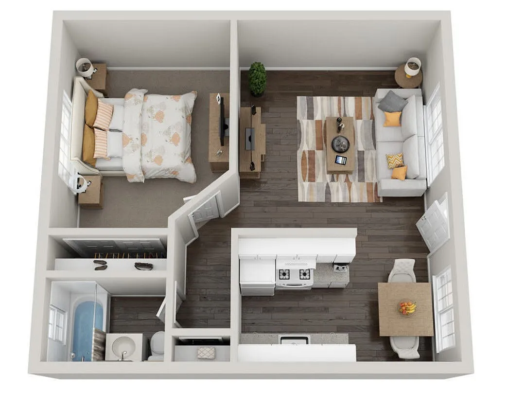 Floor plan 1 Bed 1 Bath