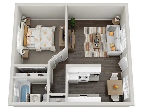 Floor plan 1 Bed 1 Bath