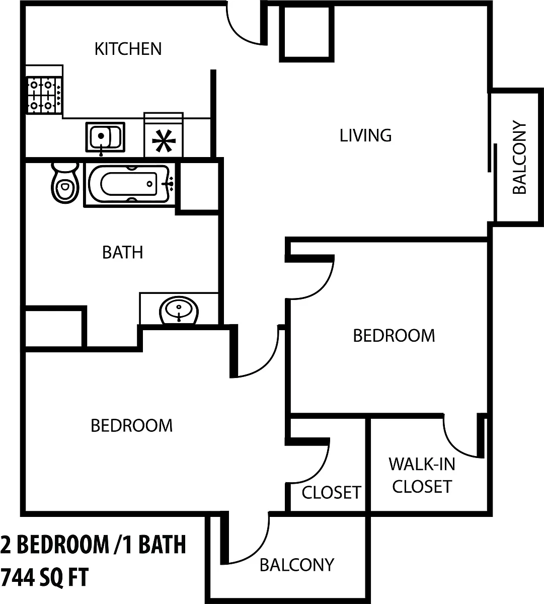 Floor plan 2 Bedrooms 1 Bath- Upper Level