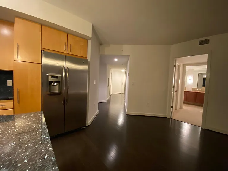 View towards entrance and master bedroom/bathroom