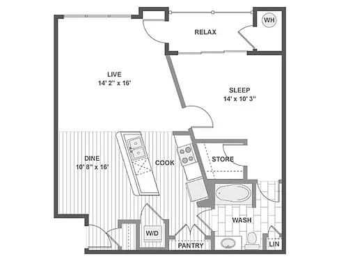 Floor plan 1X1-837