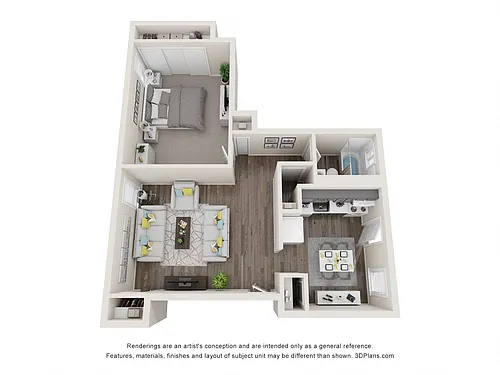 Floor plan 1 Bed 1 Bath