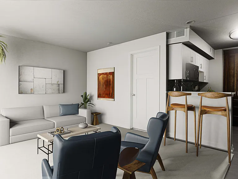 Living room with breakfast nook