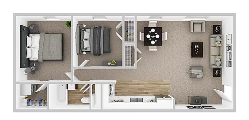 Floor plan 2 Bedroom/1 Bathroom