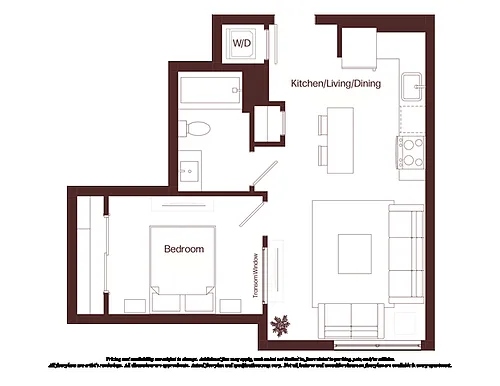 Floor plan 1 Bed - 1 Bath | aj8
