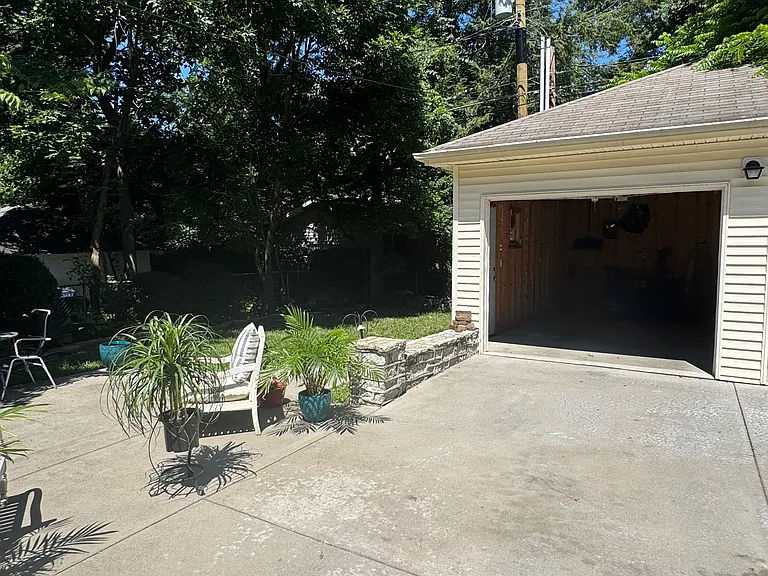garage and back yard
