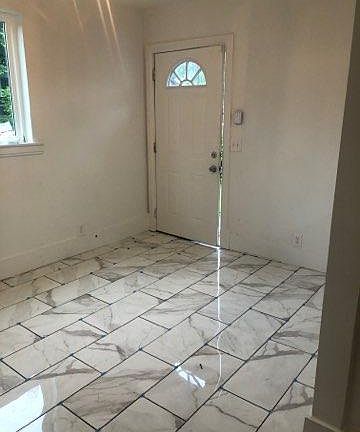 Beautiful marble tile entryway