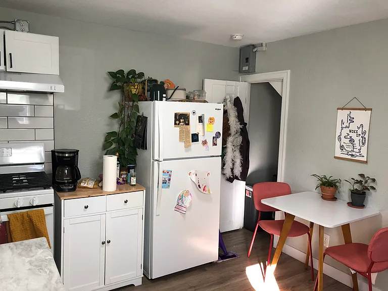 Gas stove & storage closet