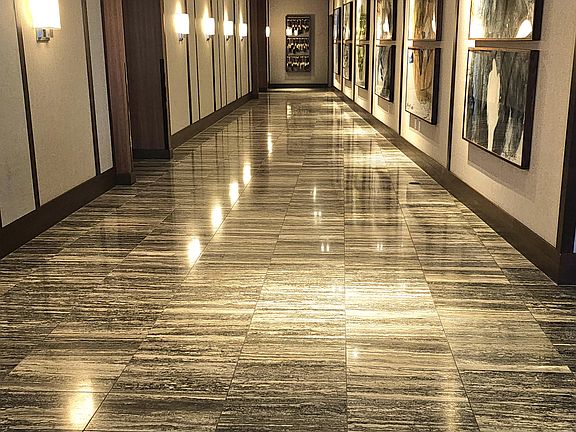 hall way entrance to elevator units