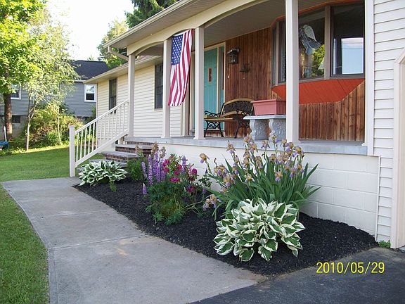 Front walk flower bed