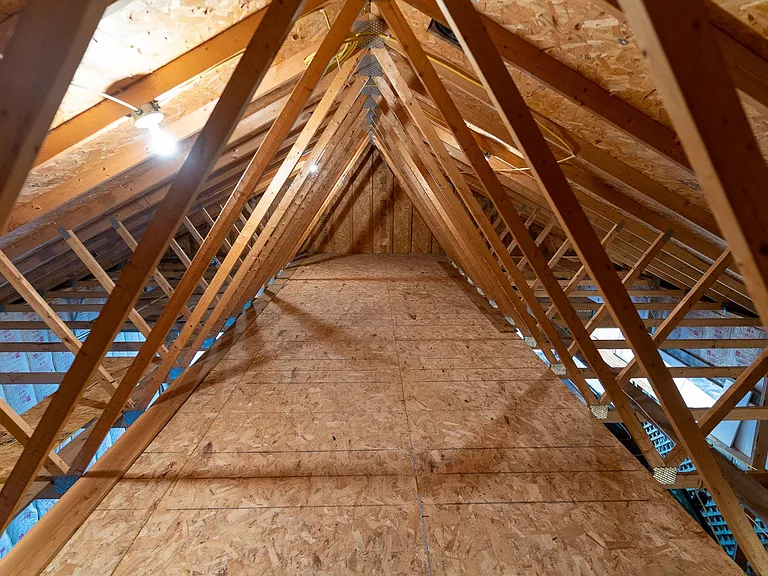 Extra storage above garage.