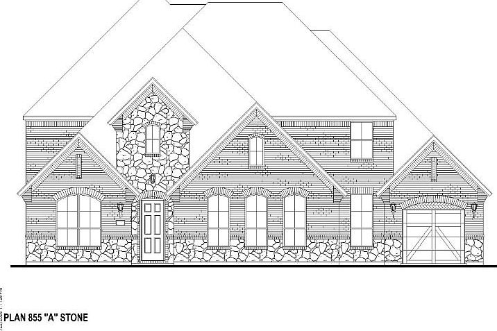 Plan 855 Elevation A w Stone
