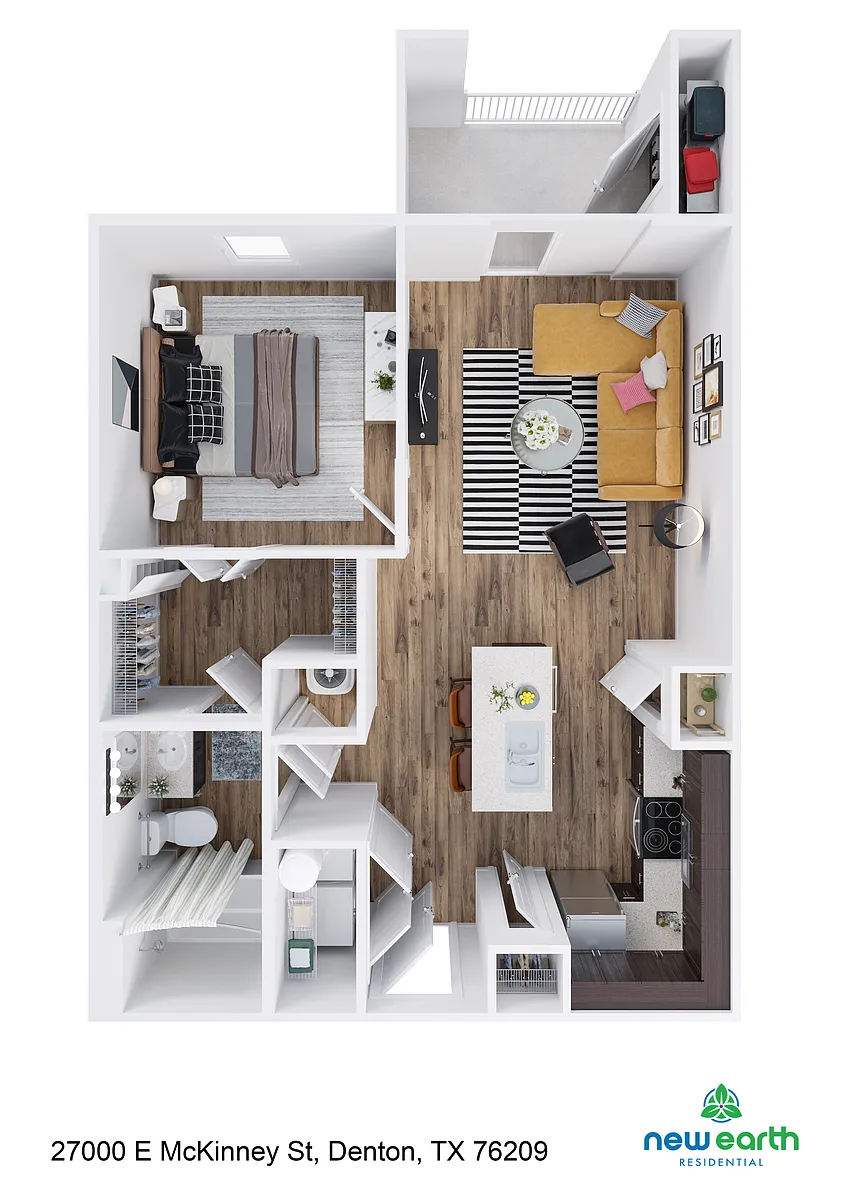 Floor plan A-2 1 Bed 1 Bath