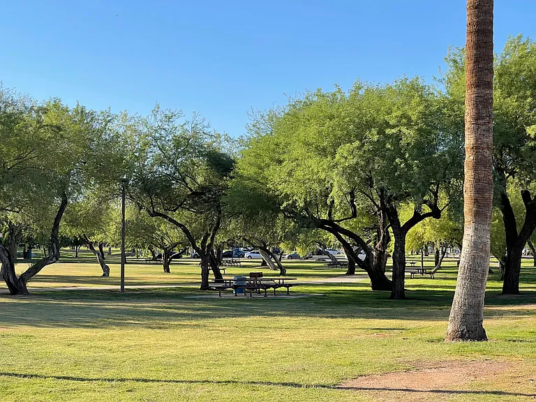 Papago Park has many amenities and programs including weekly "yoga in the park"_