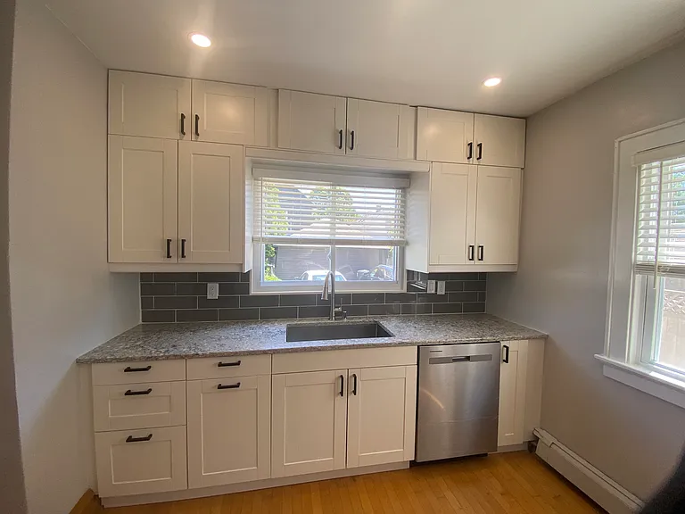 kitchen, granite counertops, backsplash and stainless steel diswasher