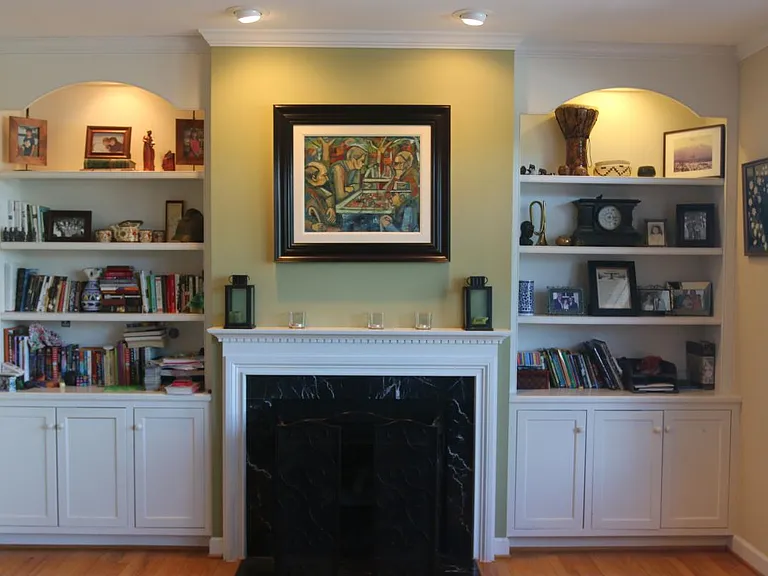 Main floor bookshelves