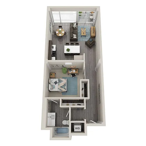 Floor plan 1 Bedroom - 1 Bath