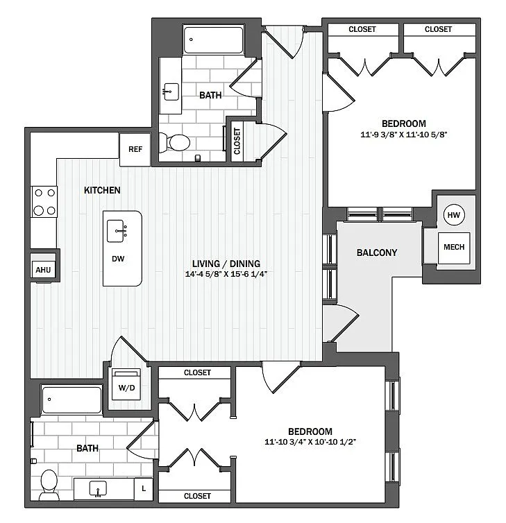 Floor plan 2Bed/2Bath-B4