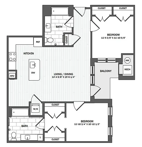 Floor plan 2Bed/2Bath-B4