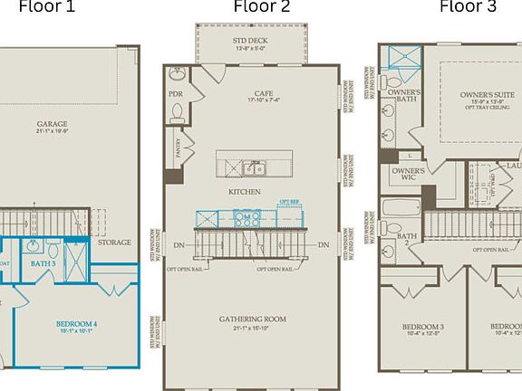 Floor Plan Level 1, Level 2 and Level 3