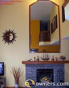 Stone Fireplace in 2-Story Family Room