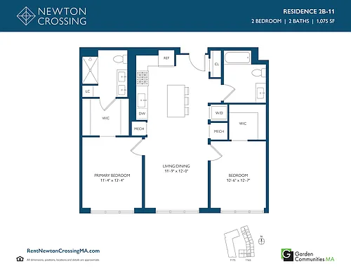 Floor plan Two Bedroom Apartment 2B-11