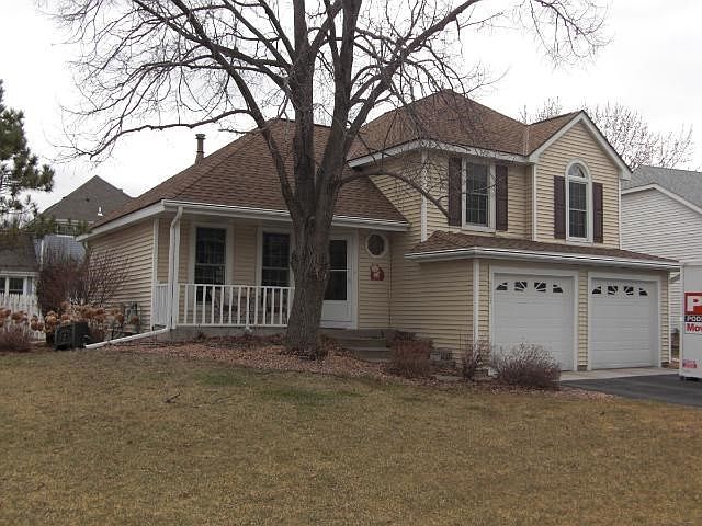 Front of home on corner lot of a cul de sac street.