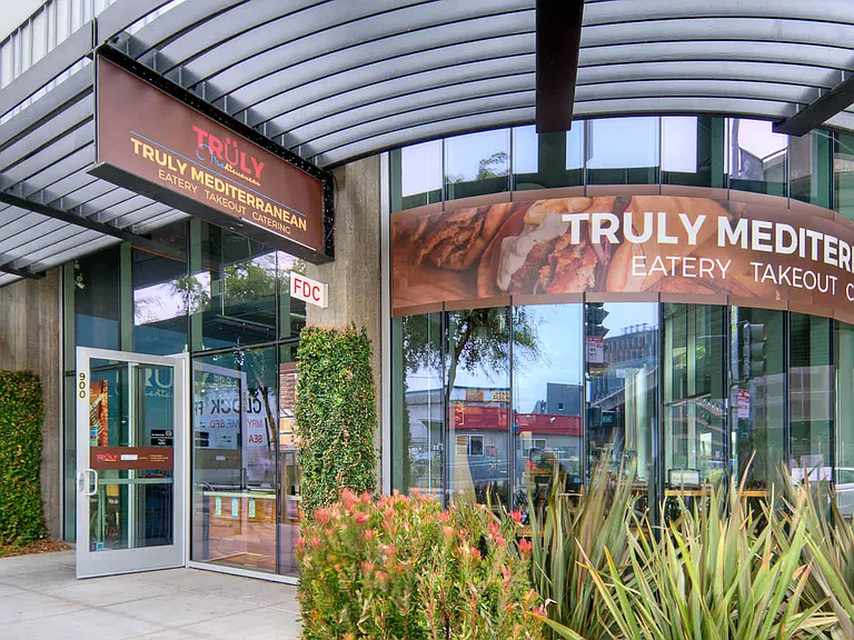 Enjoy delicious street food at Truly Mediterranean Restaurant, located on the ground floor of the south building.