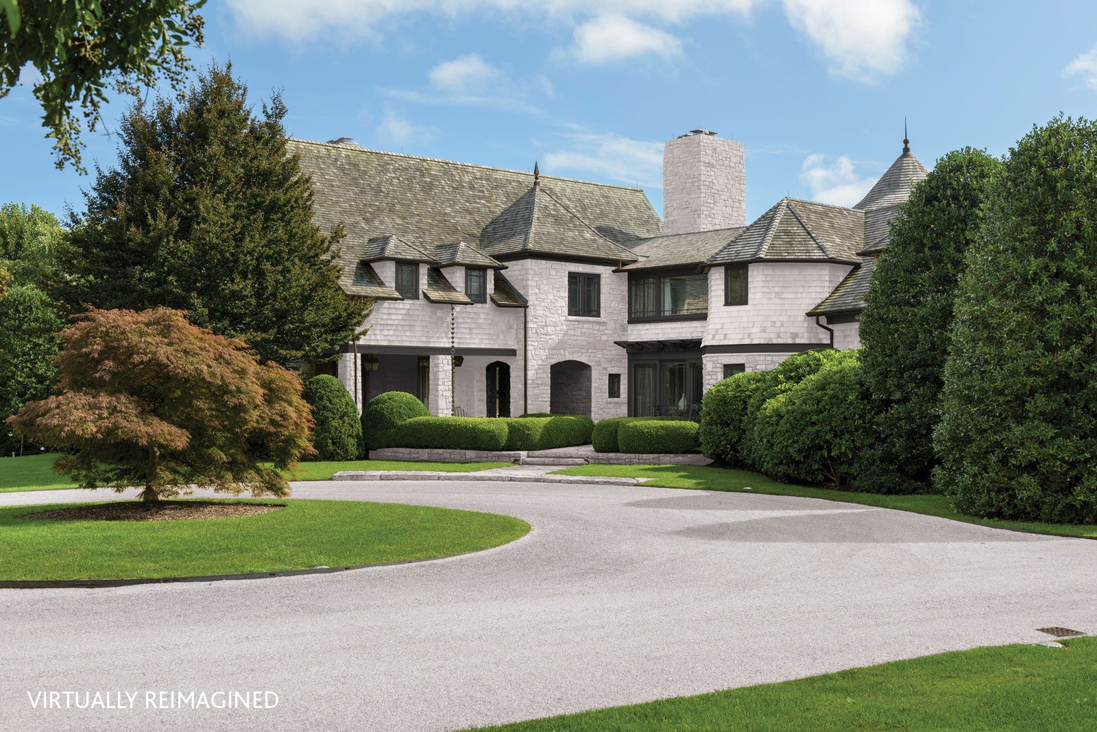  Front view of 6 Dannielles Way, Bridgehampton, NY (virtually re-imagined)