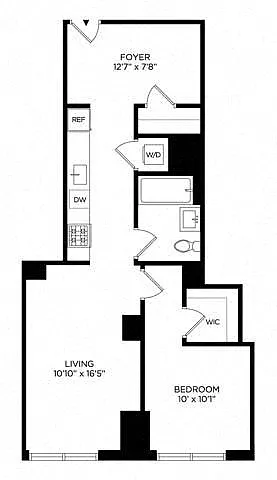 Floor plan 1BK South