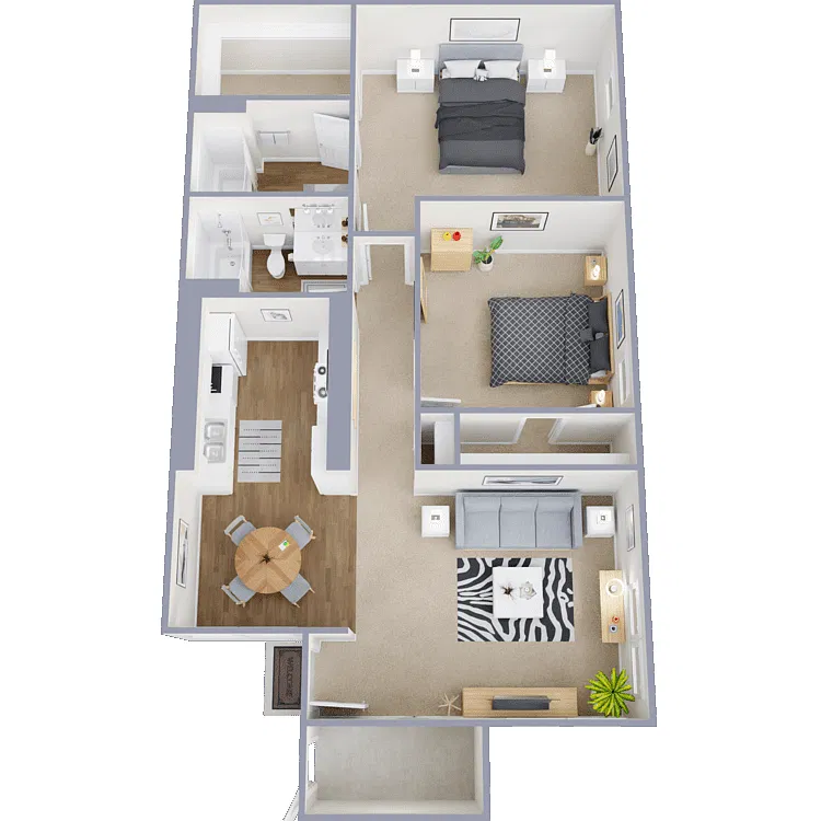 Floor plan 2 Bed 2 Bath