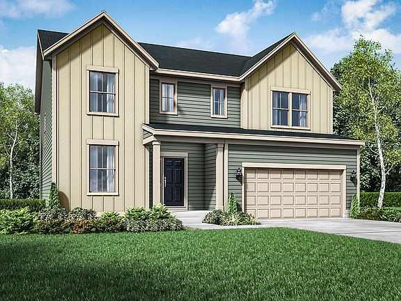 Farmhouse exterior elevation rendering Sulton by William Ryan Homes