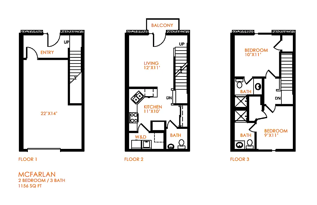 Floor plan Townhome with garage