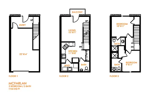 Floor plan Townhome with garage