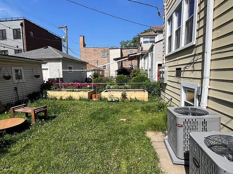 2 garden beds, new AC unit, fire pit